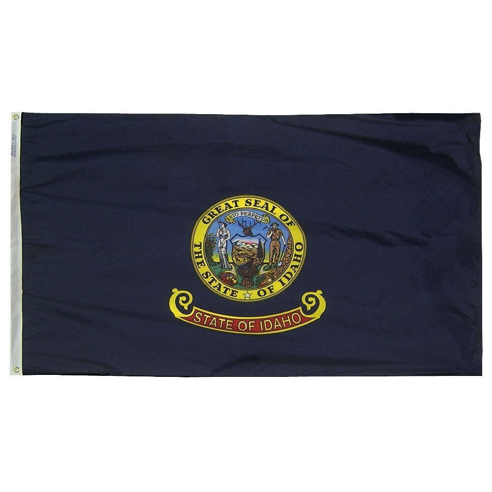 Idaho State Flag 2x3 ft. Nylon SolarGuard Nyl-Glo 100% Made in USA to Official State Design Specifications.
