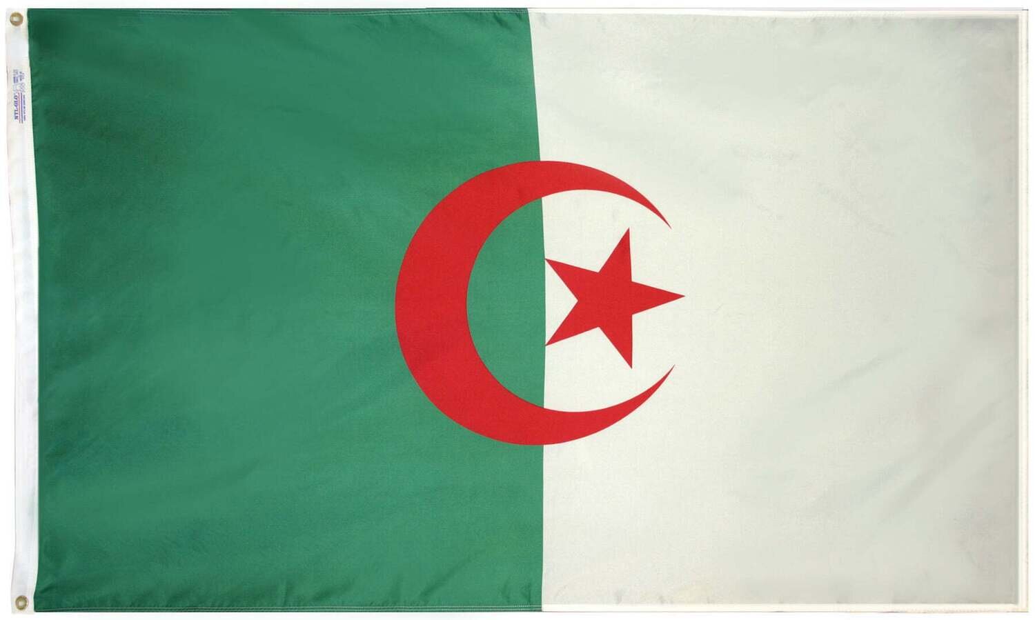 Algeria Flag 4x6 ft. Nylon SolarGuard Nyl-Glo 100% Made in USA to Official United Nations Design Specifications.
