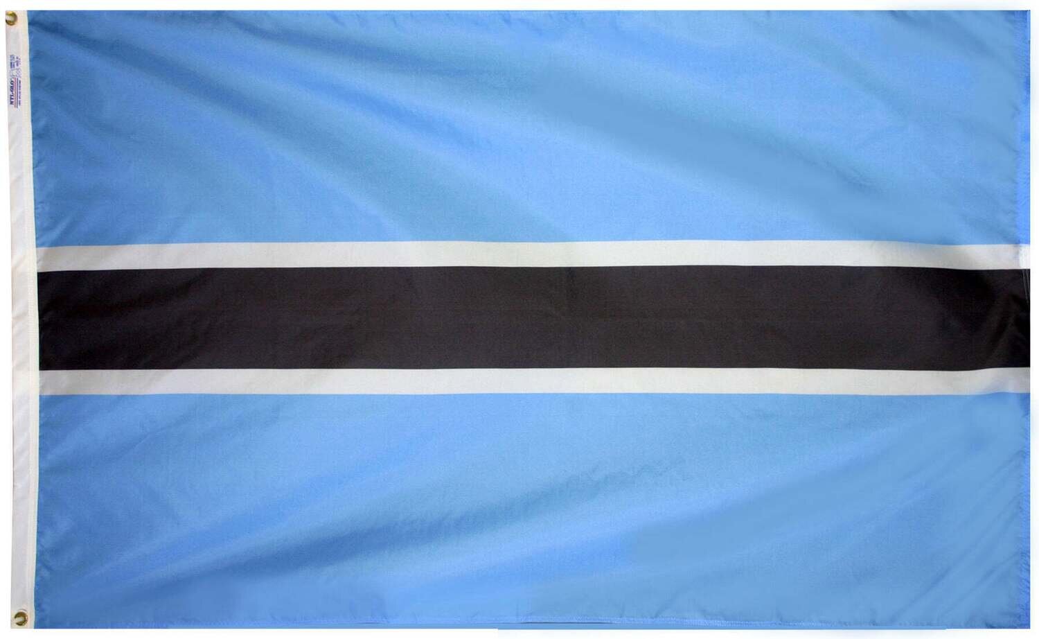 Botswana Flag 4x6 ft. Nylon SolarGuard Nyl-Glo 100% Made in USA to Official United Nations Design Specifications.