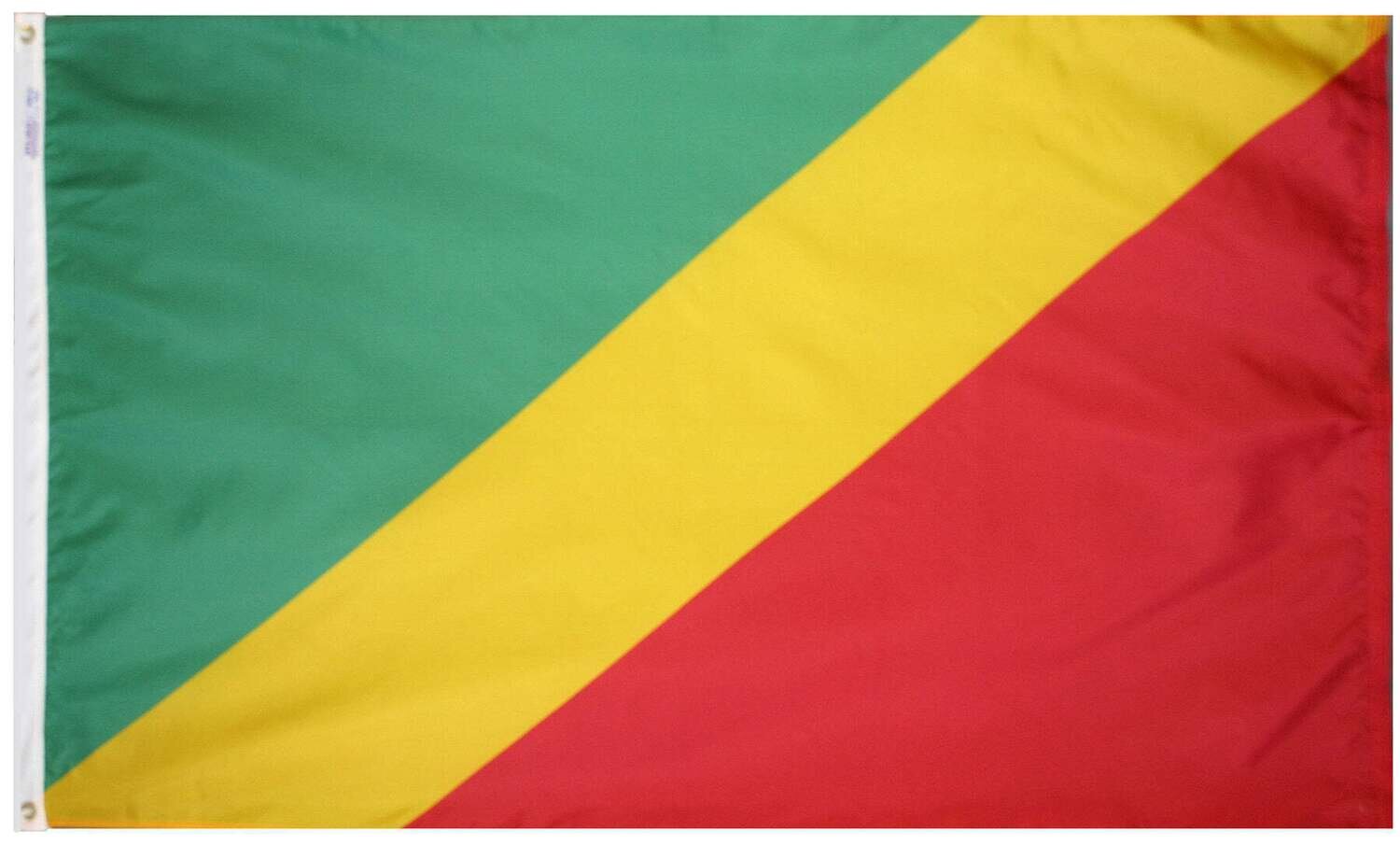 Congo Flag 4x6 ft. Nylon SolarGuard Nyl-Glo 100% Made in USA to Official United Nations Design Specifications.
