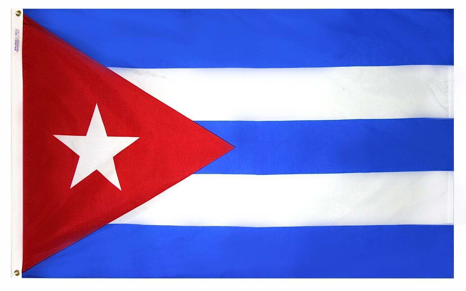 Cuba Flag 2x3 ft. Nylon SolarGuard Nyl-Glo 100% Made in USA to Official United Nations Design Specifications.
