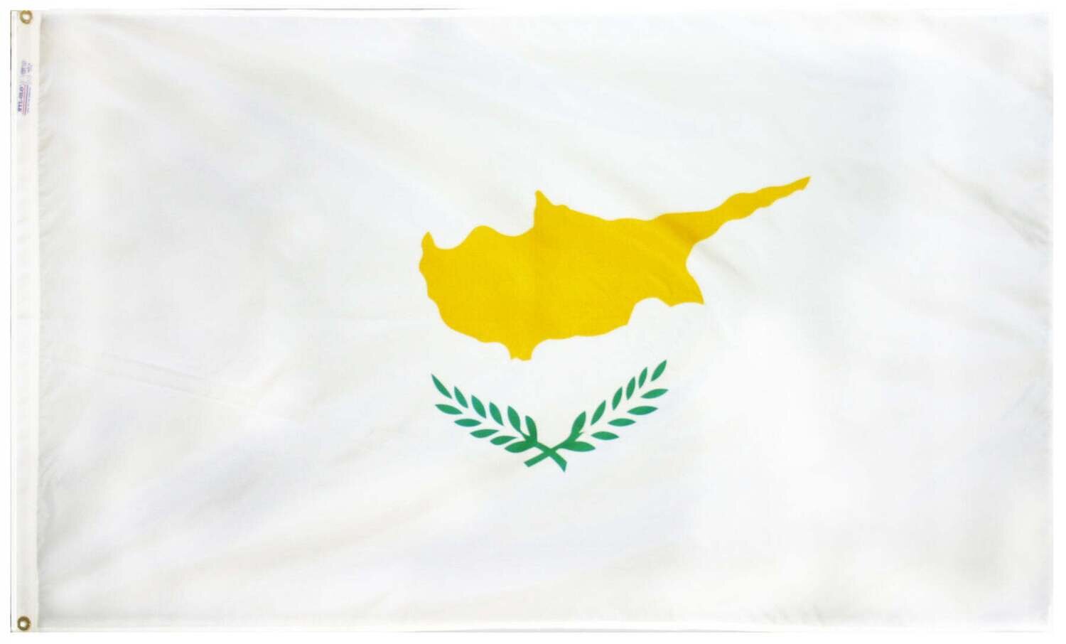 Cyprus Flag 4x6 ft. Nylon SolarGuard Nyl-Glo 100% Made in USA to Official United Nations Design Specifications.