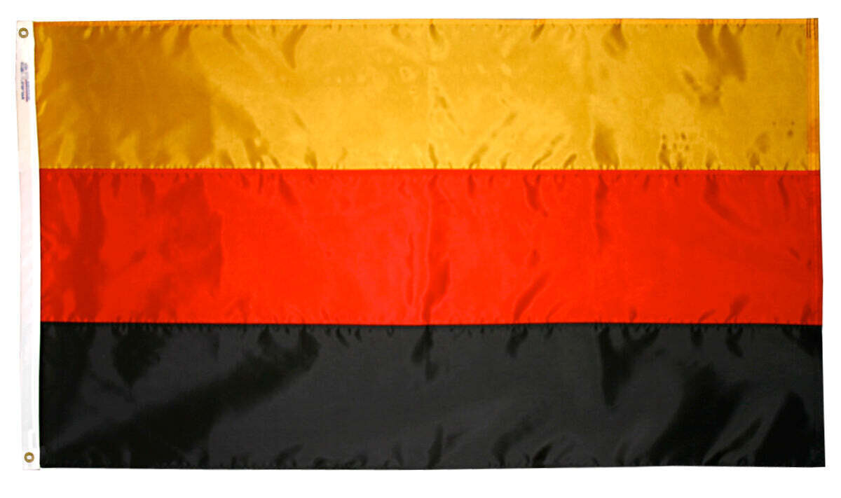 Germany Flag 4x6 ft. Nylon SolarGuard Nyl-Glo 100% Made in USA to Official United Nations Design Specifications.