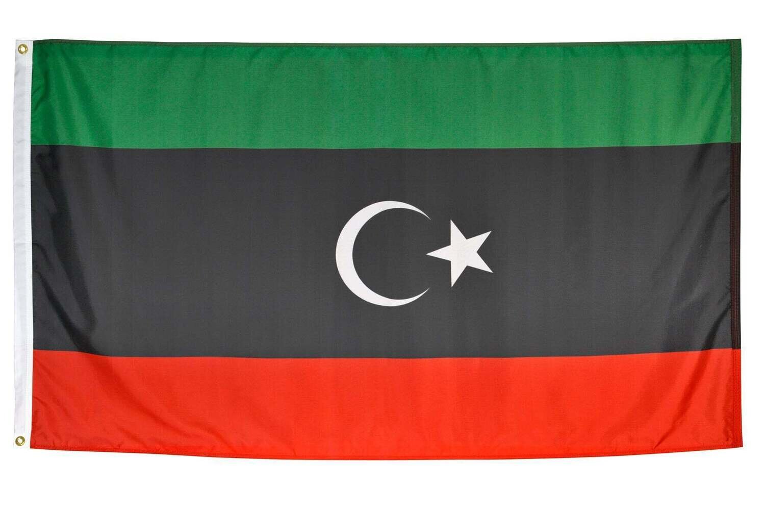 Libya Flag 4x6 ft. Nylon SolarGuard Nyl-Glo 100% Made in USA to Official United Nations Design Specifications.