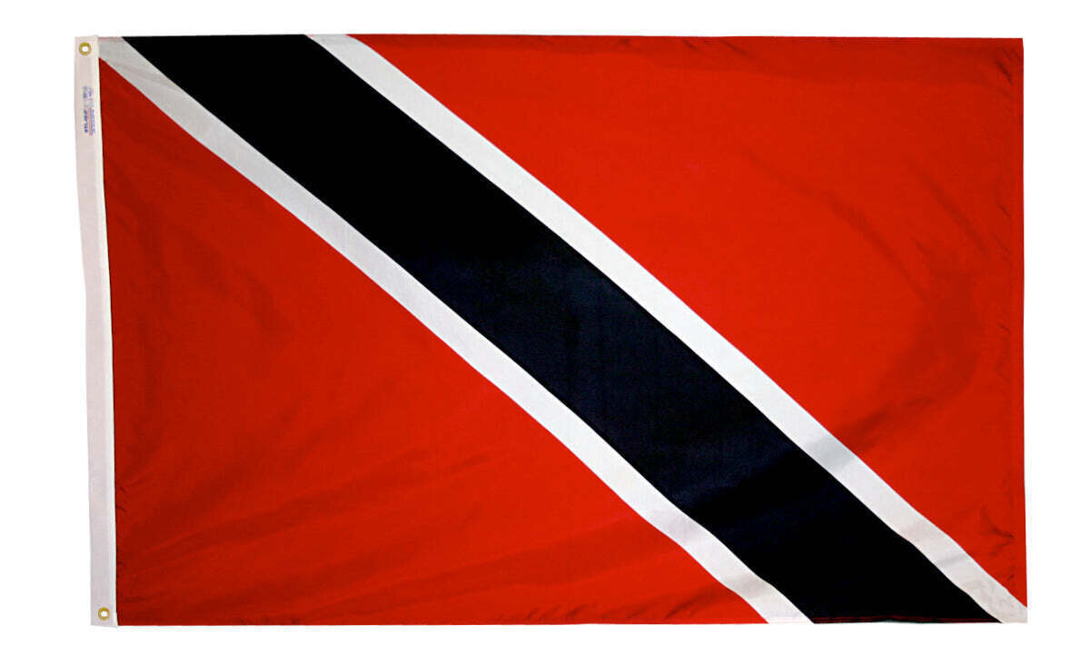 Trinidad & Tobago Flag 2x3 ft. Nylon SolarGuard Nyl-Glo 100% Made in USA to Official United Nations Design Specifications.