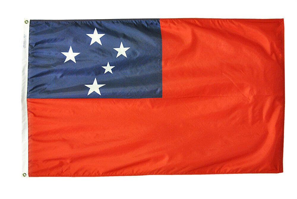 Western Samoa Flag 4x6 ft. Nylon SolarGuard Nyl-Glo 100% Made in USA to Official United Nations Design Specifications.