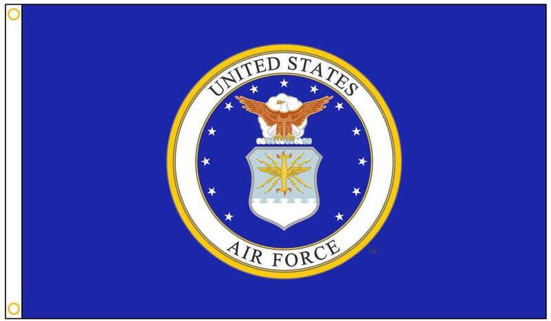 U.S. Airforce Military Flag 4x6 ft. Nylon SolarGuard Nyl-Glo 100% Made in USA to Official Specifications. Officially Licensed Manufacturer.