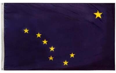 Alaska State Flag 2x3 ft. Nylon SolarGuard Nyl-Glo 100% Made in USA to Official State Design Specifications. Alaska State Flag 2x3 ft. Nylon SolarGuard Nyl-Glo 100% Made in USA to Official State Design Specifications.