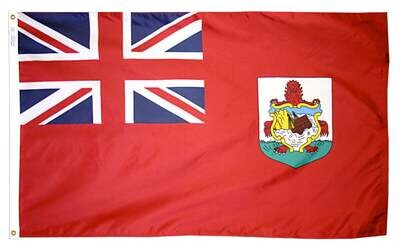 Bermuda Flag 2x3 ft. Nylon SolarGuard Nyl-Glo 100% Made in USA to Official United Nations Design Specifications. Bermuda Flag 2x3 ft. Nylon SolarGuard Nyl-Glo 100% Made in USA to Official United Nations Design Specifications.
