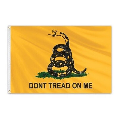 Gadsden - Don't Tread on Me 12x18  in. SolarGuard Nyl-Glo , 100% Made in USA  with brass Grommets.