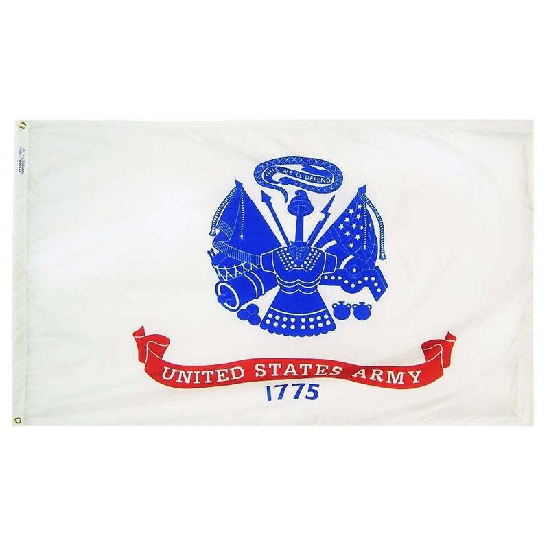 U.S. Army Military Flag 5x8 ft. Nylon SolarGuard Nyl-Glo 100% Made in USA to Official Specifications. Officially Licensed Manufacturer.