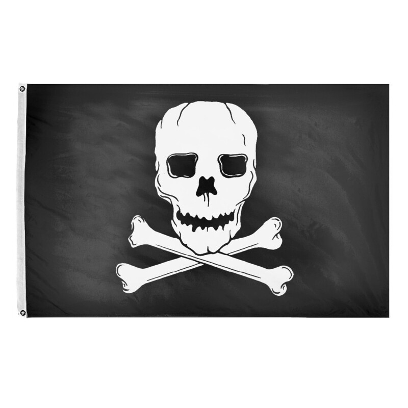 Jolly Roger Flag 12x18 in. Nylon SolarGuard Nyl-Glo 100% Made in USA