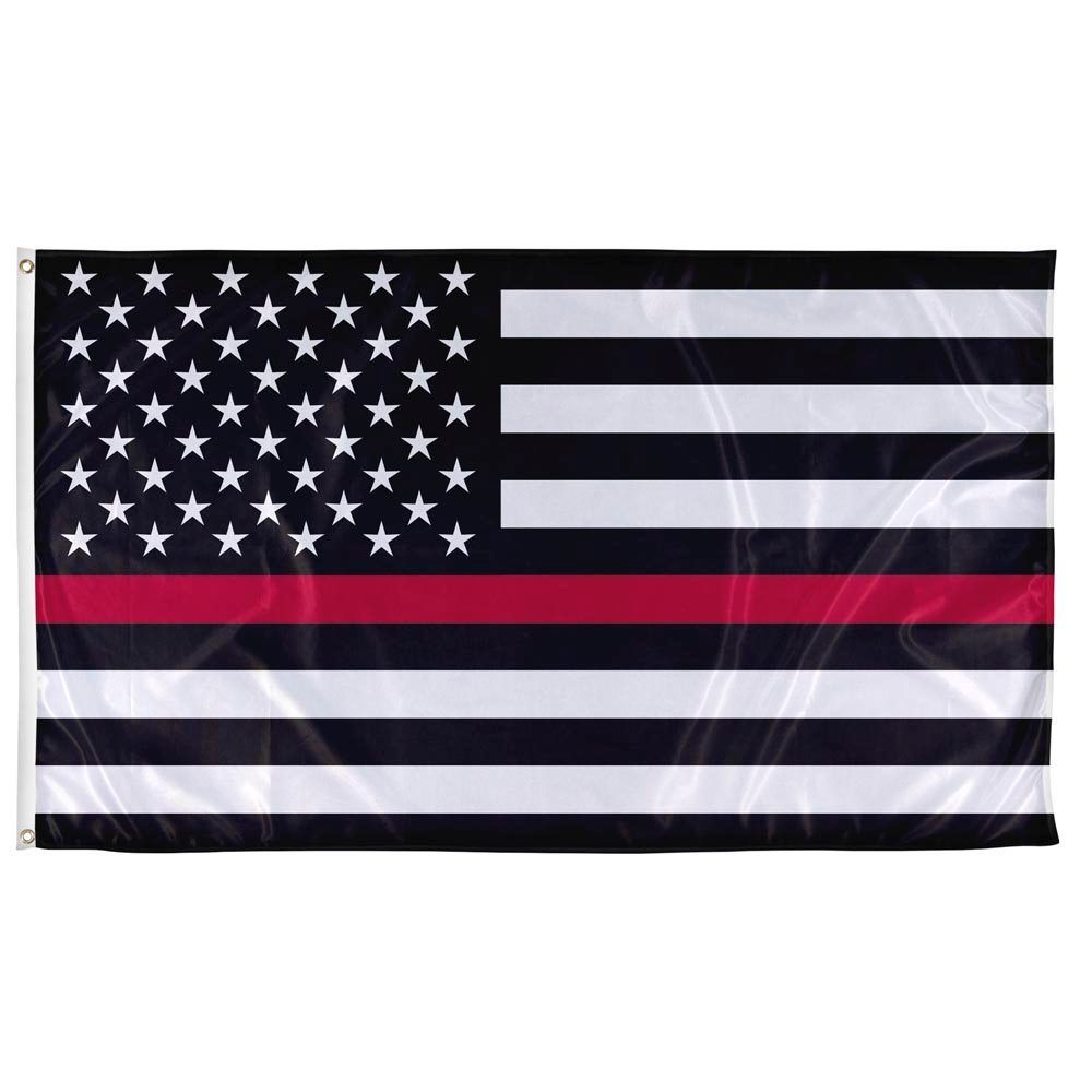 Thin Red Line American Flag 3x5 ft. Nylon SolarGuard Nyl-Glo , 100% Made in USA with  Brass Grommets. Annin 3969