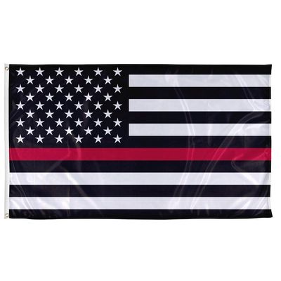 Thin Red Line American Flag 3x5 ft. Nylon SolarGuard Nyl-Glo , 100% Made in USA with  Brass Grommets. Annin 3969