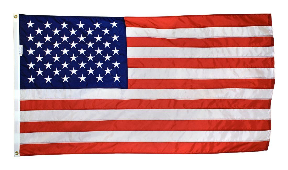 4x6 Signature Series US Flag, Annin 49,  Nyl-Glo, Made in USA . Sewn Stripes and Extra large embroidered stars.