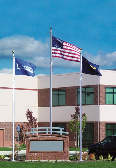 Monarch Series - ICC 20 foot, Internal Cam Clete - Rope Halyard Flagpole.  Many options available.