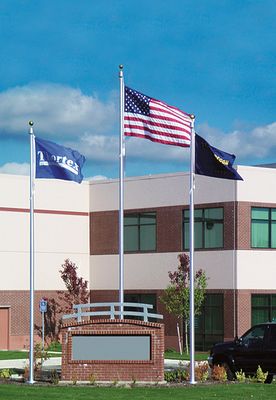 Monarch Series - ICC 30 foot, Internal Cam Clete - Rope Halyard Flagpole.  Many options available.