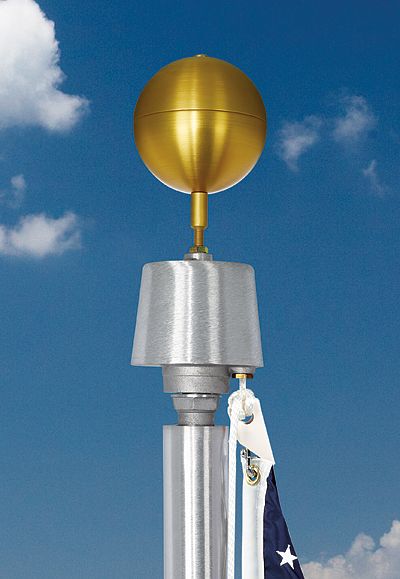 20 foot, Internal Cam Clete - Rope Halyard Flagpole.  Concord Monarch Series - ICC20. Many options available. FREE FREIGHT