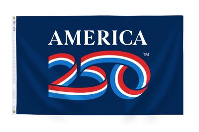 America 250 Flag 3x5 ft. Nylon SolarGuard Nyl-Glo , 100% Made in USA with Brass Grommets. Annin 182986