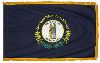 Kentucky State Flag 3x5 ft. Nylon with Pole Sleeve and Gold Fringe for Parades, and Indoor Display Kentucky State Flag 3x5 ft. Nylon with Pole Sleeve and Gold Fringe for Parades, and Indoor Display
