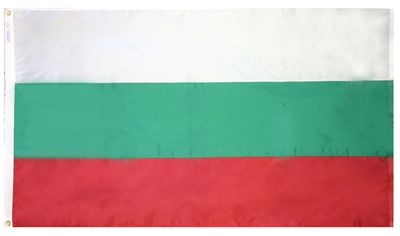 Bulgaria Flag 3x5 ft. Nylon SolarGuard Nyl-Glo 100% Made in USA to Official United Nations Design Specifications. Bulgaria Flag 3x5 ft. Nylon SolarGuard Nyl-Glo 100% Made in USA to Official United Nations Design Specifications.