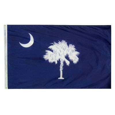 South Carolina State Flag 4x6 ft. Nylon SolarGuard Nyl-Glo 100% Made in USA to Official State Design Specifications.