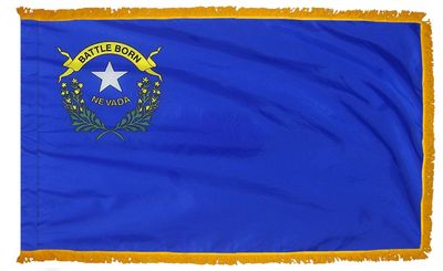 Nebraska State Flag 4x6 ft. Nylon with Pole Sleeve and Gold Fringe for Parades, and Indoor Display Nebraska State Flag 4x6 ft. Nylon with Pole Sleeve and Gold Fringe for Parades, and Indoor Display