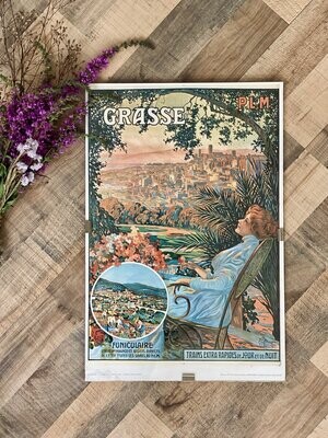 Affiche sous verre "Grasse - TER Lyon Méditerranée"