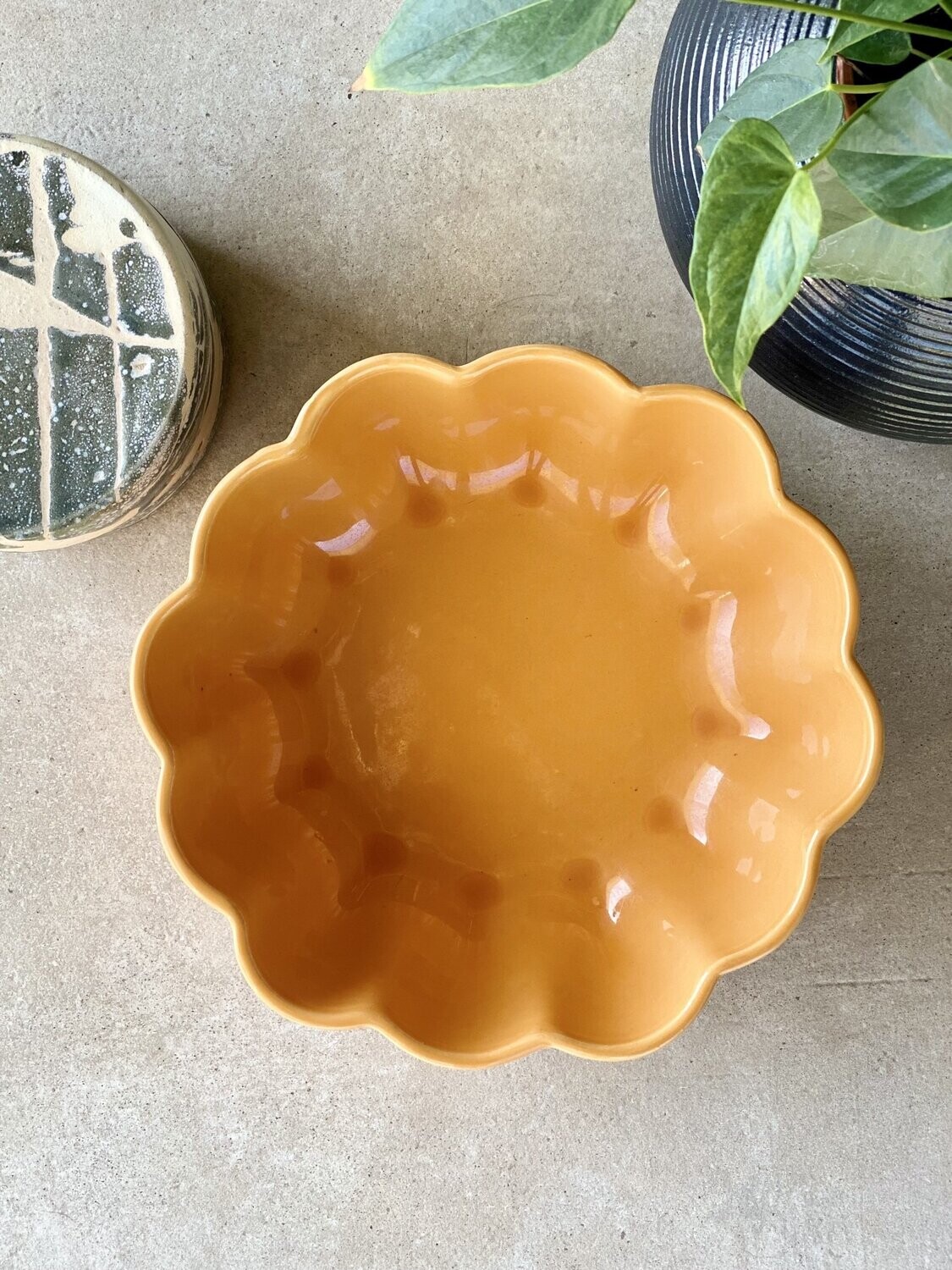 Saladier fleur orange