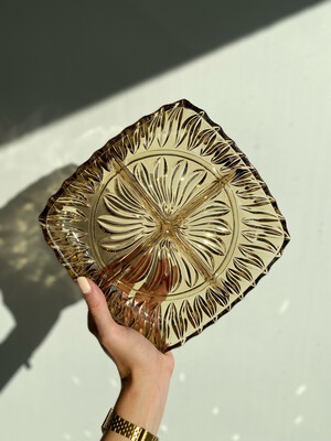 Plat vintage en verre fumé