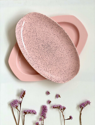 Duo de plats tons rose