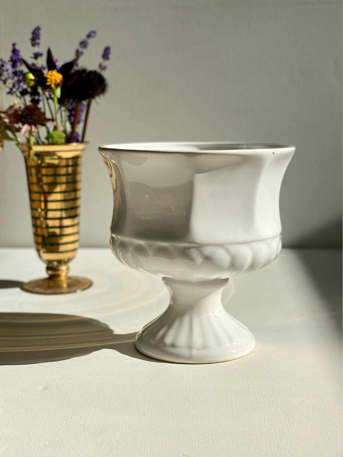 Vase cache pot Médicis blanc