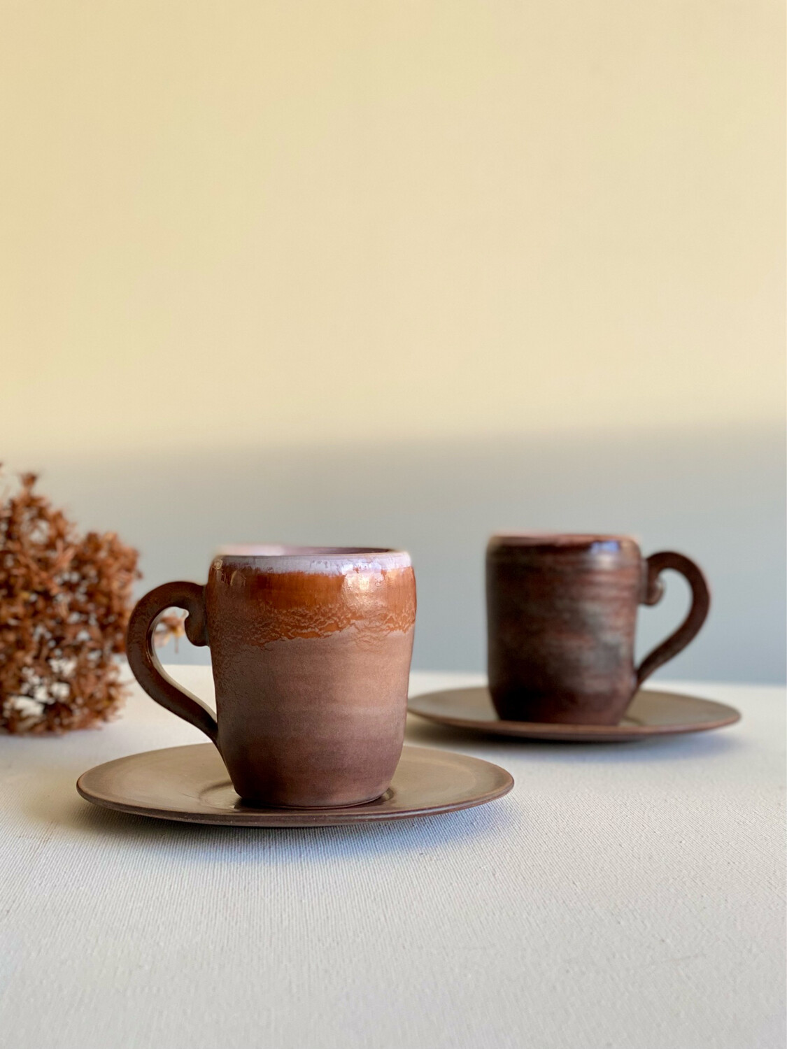 Duo de tasses à café - poteries Ludovic / Salins
