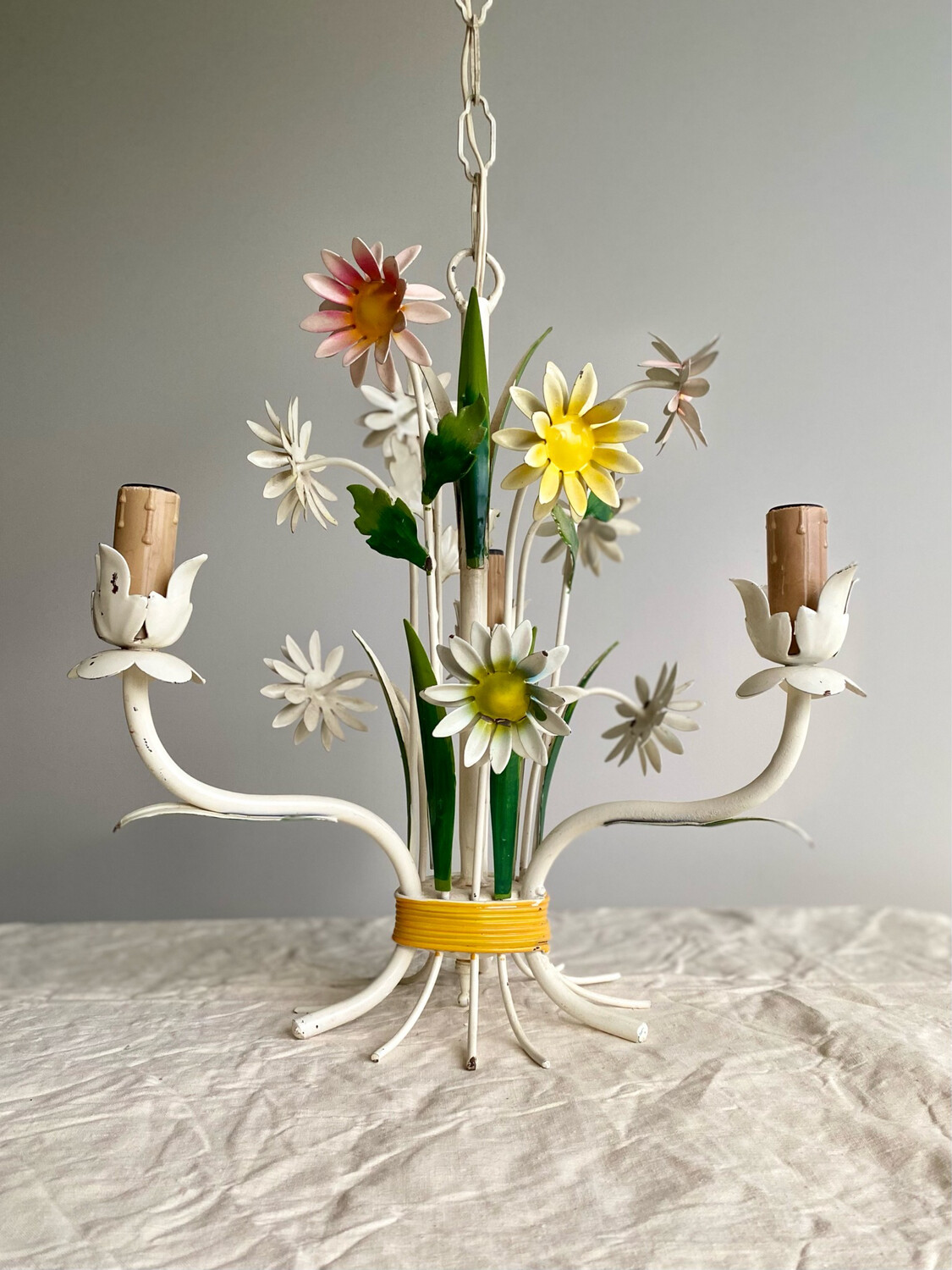 Lustre en tôle - marguerites