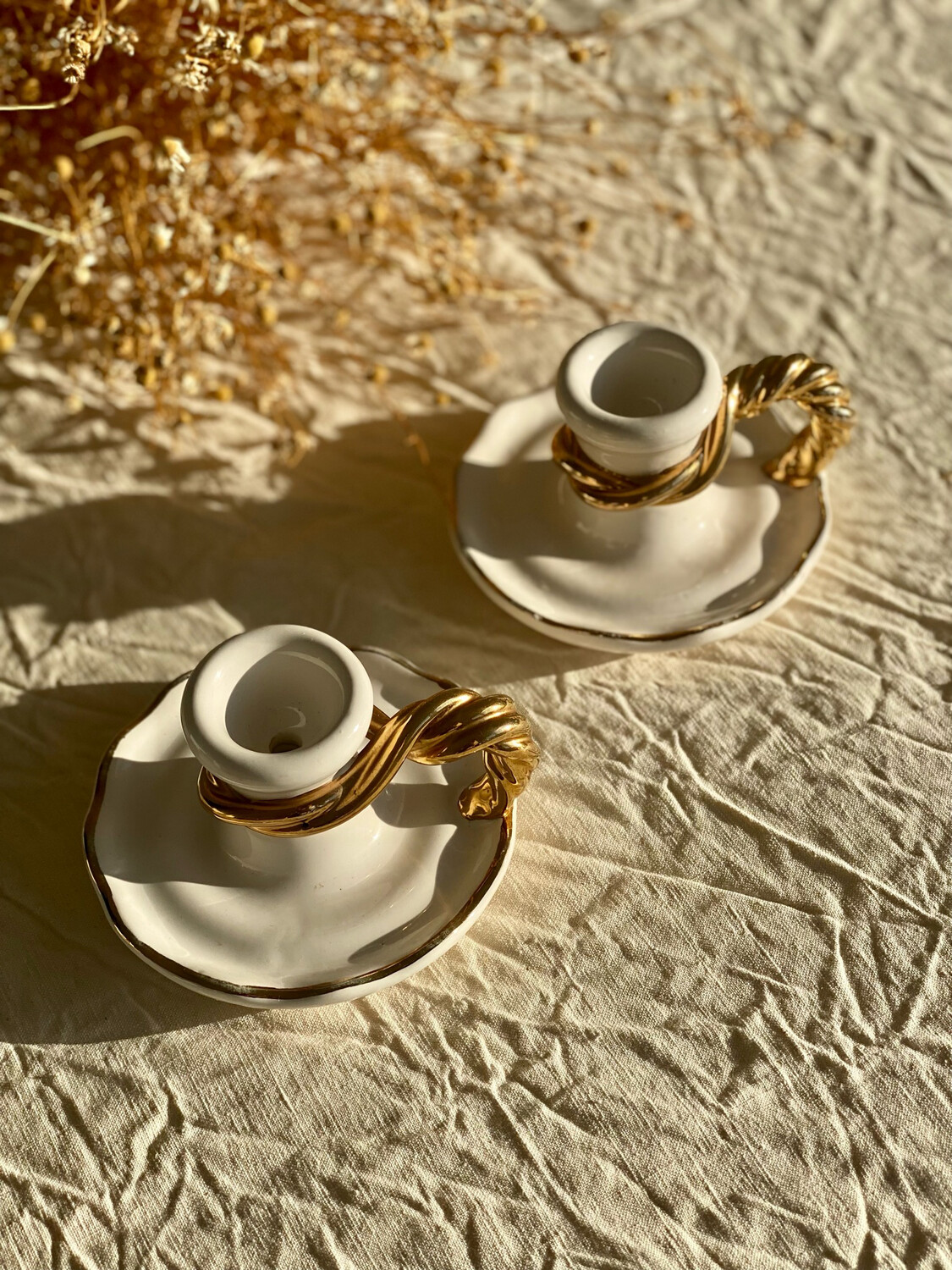 Bougeoir Porcelaine - Daphné Fleurs