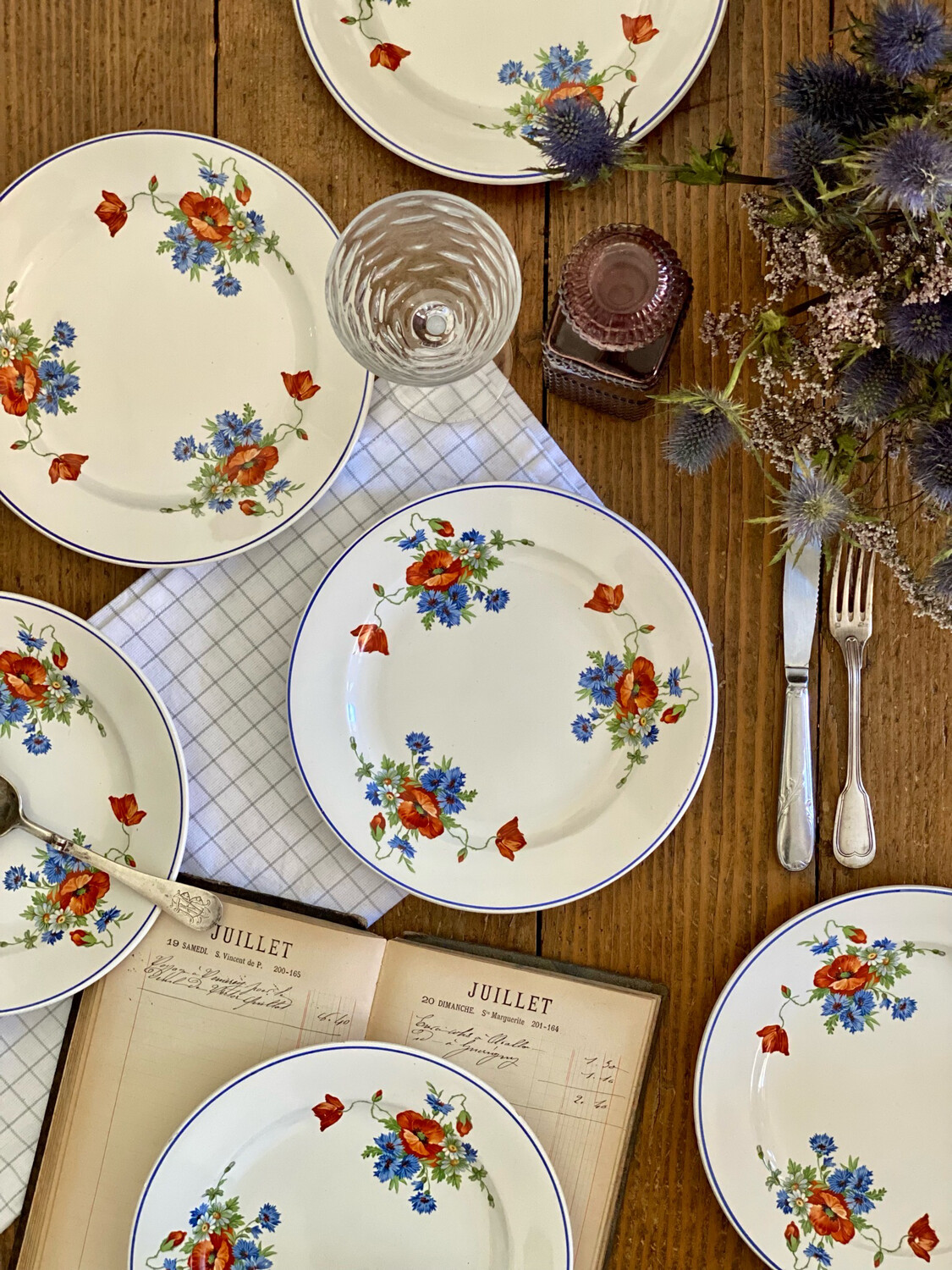 6 assiettes collection "Coquelicot" - Salins