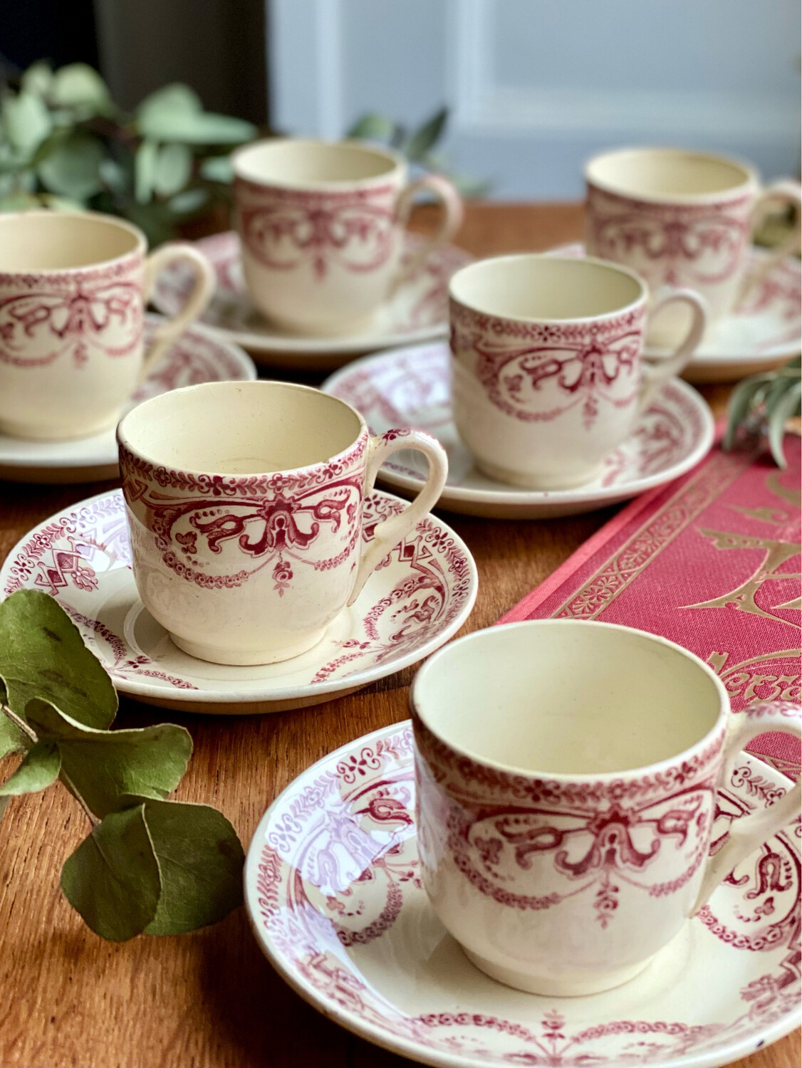 6 tasses + 6 soucoupes Guirlandes - Planteur de Caïffa