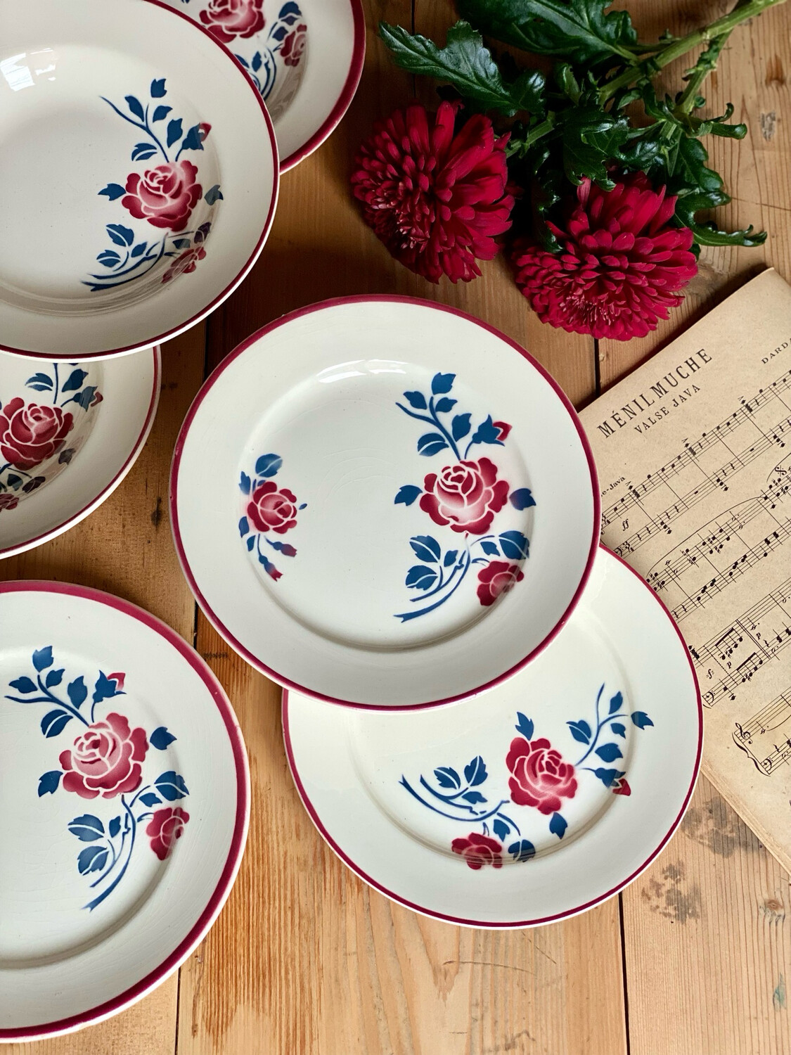 6 assiettes "Rosador" - Badonviller