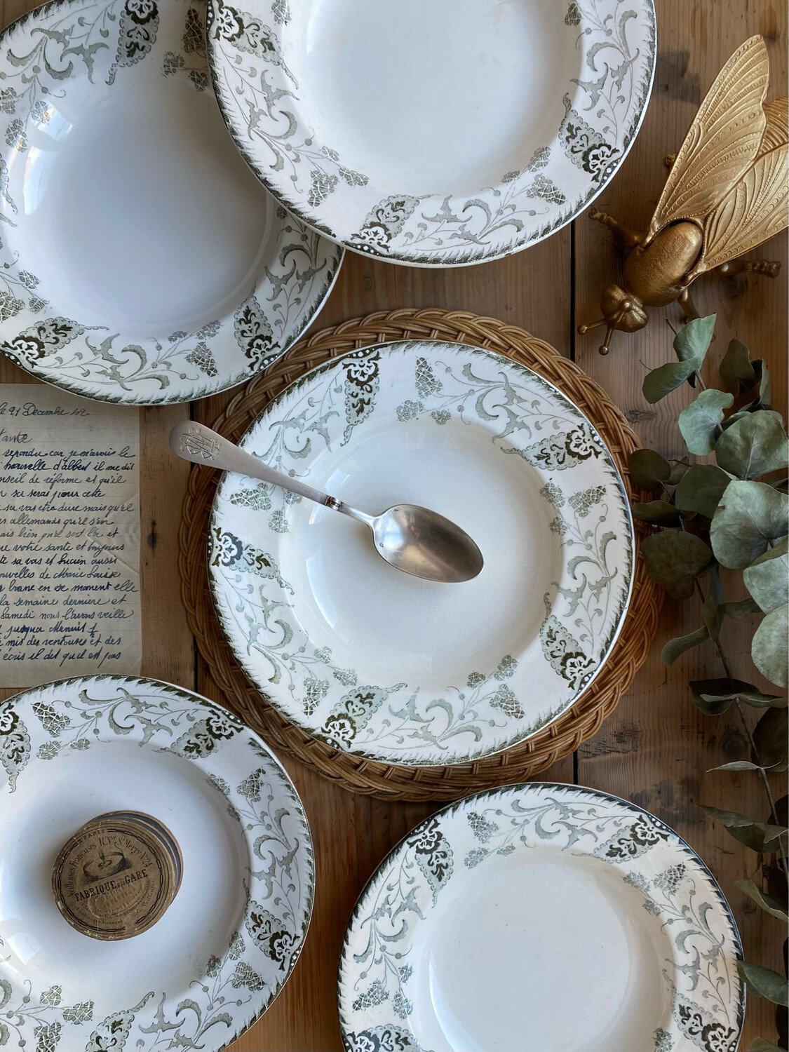 5 assiettes creuses "Rambouillet" - Longwy