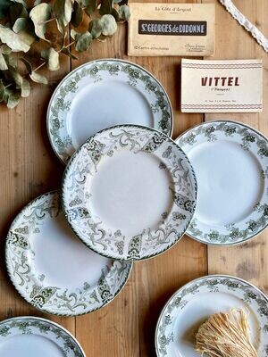6 assiettes - Violetta & Rambouillet - Longwy & Moulin des Loups