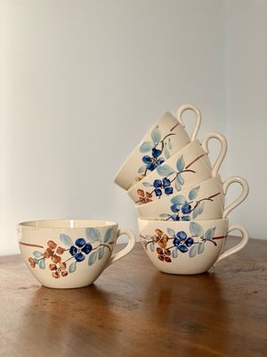5 tasses fleuries - Sarreguemines