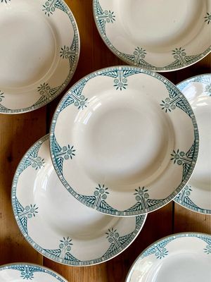7 assiettes creuses "Printemps" - Saint Amand