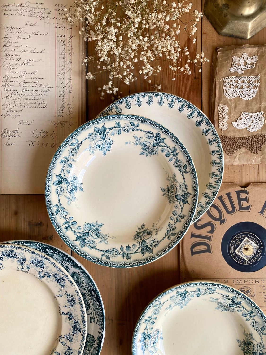 Dépareillé / 3 assiettes creuses - H. Boulenger