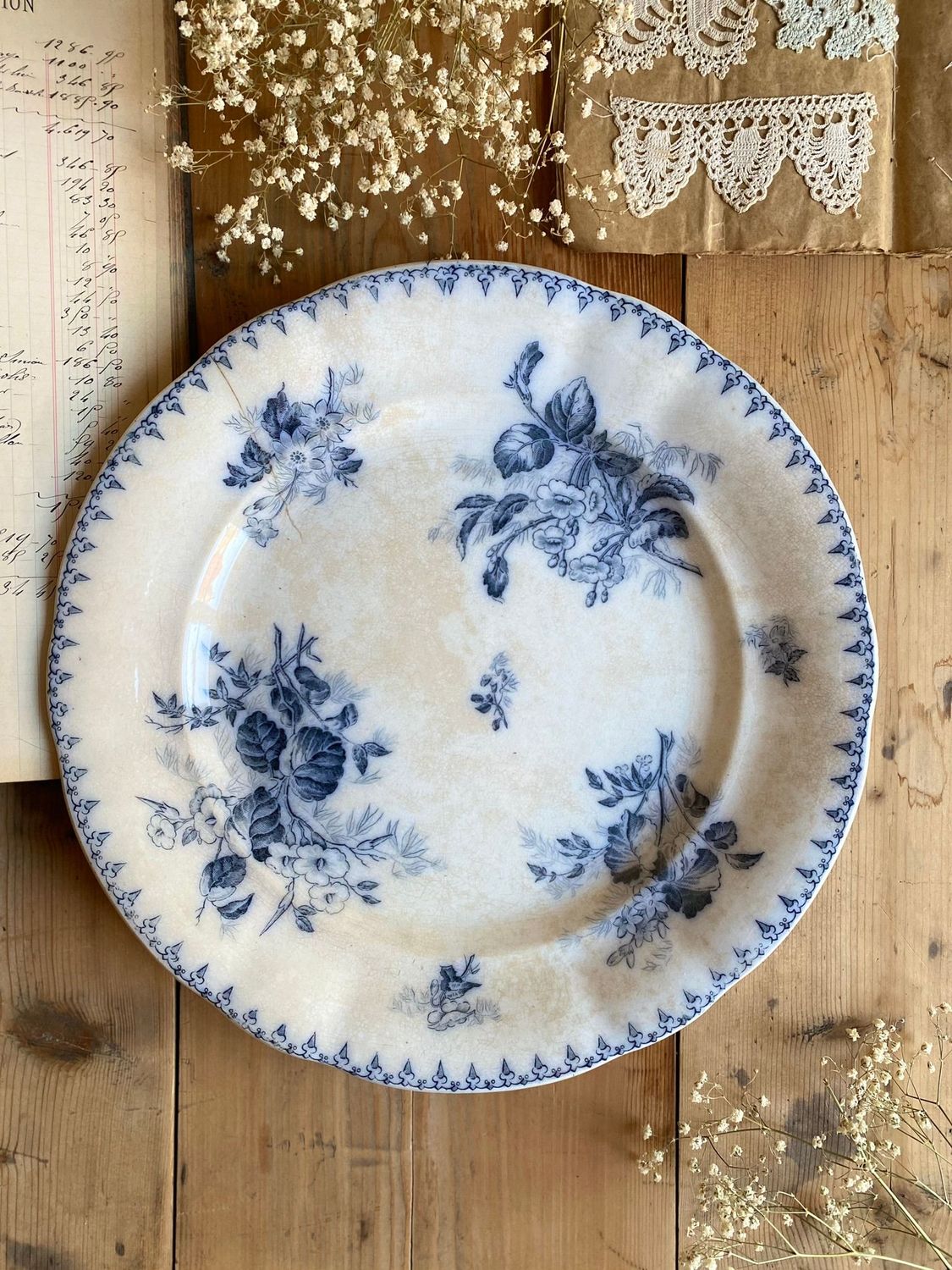 Plat rond "Flore" - Sarreguemines