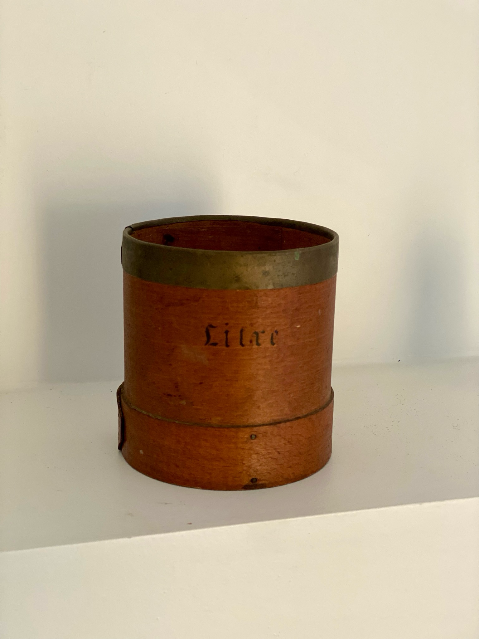 Ancienne mesure à grains en bois - Un Litre