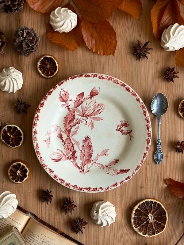 Petite assiette "Cactus" - Gien - modèle rouge