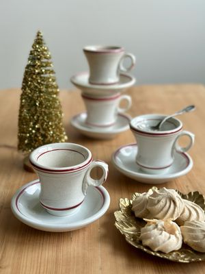 4 Tasses brûlot en china - Sarreguemines