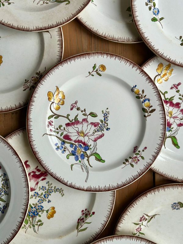 6 anciennes assiettes plates "Strasbourg" - Lot n°2