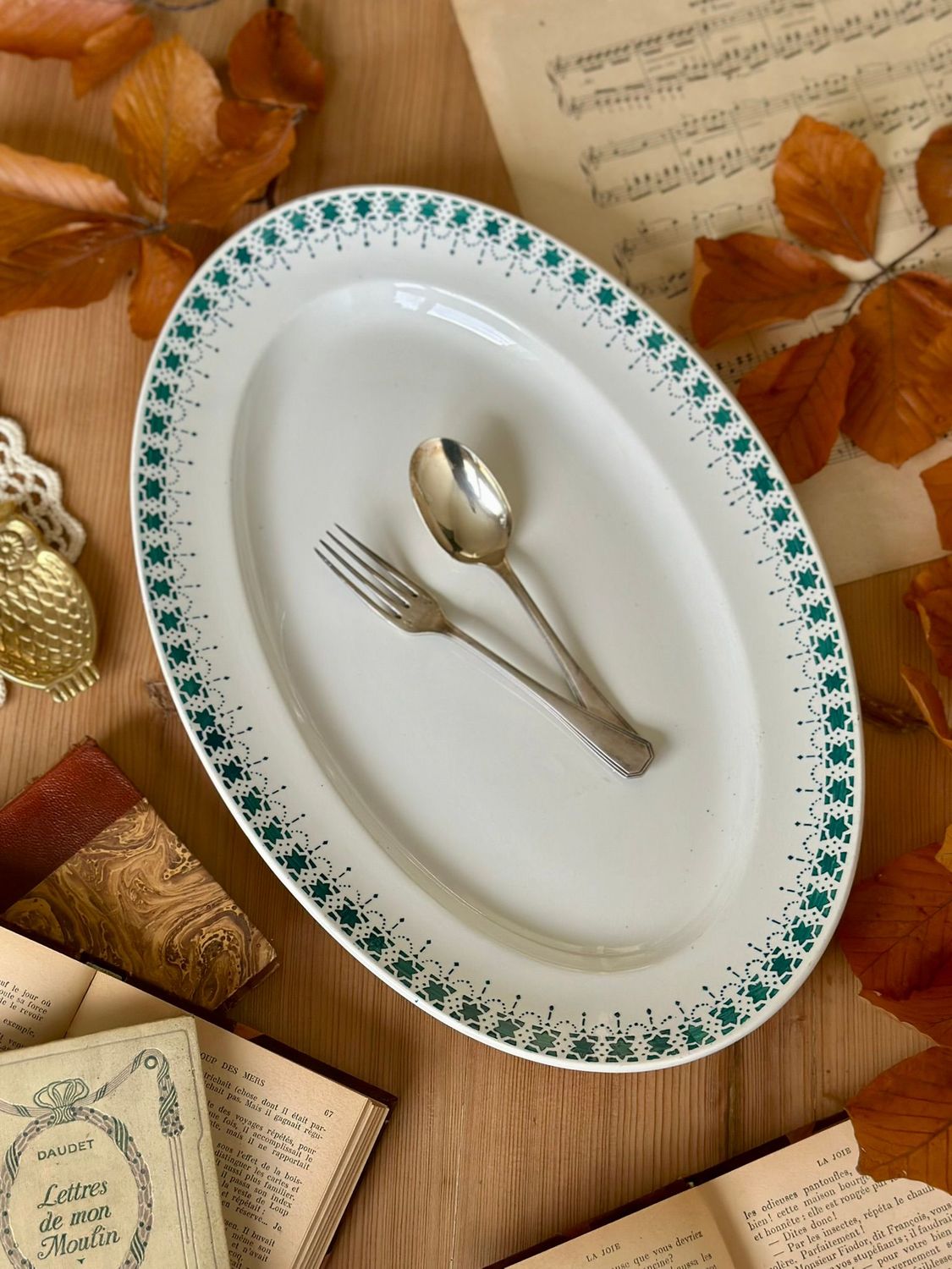Grand plat ovale "Lisette" - Digoin Sarreguemines