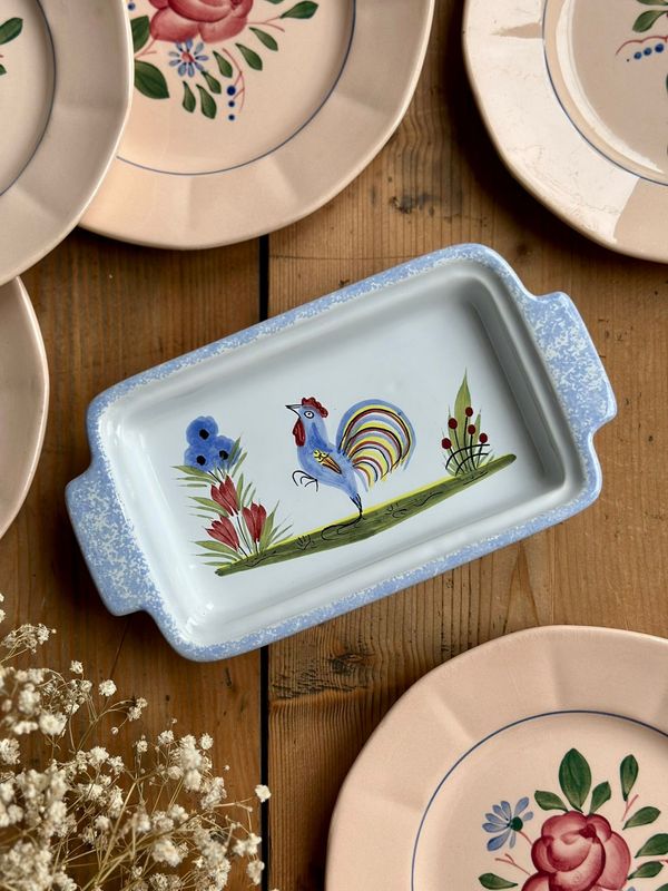 Plateau beurrier "Coq" - Henriot
